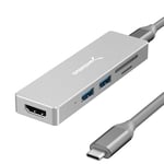 SABRENT hub USB c, Data hub, USB Adaptateur, USB-c Station d’Accueil multiport avec HDMI 4K, 2 Port USB 3.2 | et Lecteur de Carte SD/MicroSD, pour Desktop, Macbook, iMac, PC, clés USB, etc. (HB-HUCR)