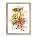 View Of The Roses Watercolour Modern Framed Wall Art Print, Ready to Hang Picture for Living Room Bedroom Home Office Décor, Oak A2 (64 x 46 cm)