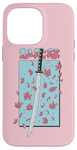 Coque pour iPhone 14 Pro Max Katana Samurai Rose Fleur de Cerisier Sakura Japon Pastel Anime