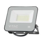 V-Tac 30W LED strålkastare, 135lm/W - Samsung LED-chip, arbetslampa, 1m kabel, utomhus - Dimbar : Inte dimbar, Färg på chassi : Svart, Kulör : Varm