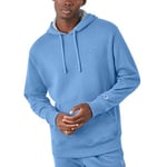 Champion Men's, Powerblend, Fleece Comfortable Hoodie, Sweatshirt (Reg. Or Big & Tall), Swiss Blue C Logo, L