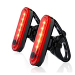 GROOFOO Lot de 2 feux arrière de vélo pour VTT, ultra lumineux, rechargeables par USB, LED rouge haute luminosité