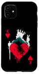 iPhone 11 Peace Love Poker - Vintage King Of Hearts Card Game Lover Case