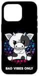 Coque pour iPhone 16 Pro Bad Vibes Only Grumpy Looking Figurine de vache