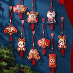 Spring Festival New Year Decorations Red Lanterns Rabbit Pendants For 2023