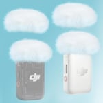 YOUSHARES 4 Pièces Bonnette Micro Anti Vent Compatible avec DJI Mic 2 Lavalier sans Fil et OSMO Pocket 3 Créateur, Mousse Micro en Fourrure Filtre Anti Pop Professionel Adapté à DJI Mic 2, Blanc