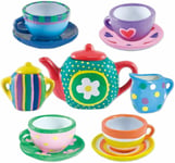 Childrens Paint Your Own Mini Tea Set Decorate Porcelain Cups Creative Fun Play