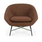 Ethnicraft - Barrow Lounge Chair - Copper - Nojatuolit - Jacques Deneef - Ruskea - Metalli/Tekstiili materiaali/Vaahto