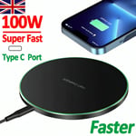 Super Fast Wireless Charger Charging Pad For iPhones & Samsung & Universal UK