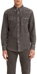 Levi's Men's Barstow Western Standard Woven shirts, Black Washed, XS