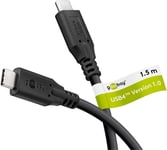 Goobay USB-C-kabel 240W PD, 20 Gbit/s, 1,5m - Svart