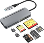 Lecteur Carte Sd Usb C & Usb 3.0-7 En 2 Lecteurs De Carte Mémoire Externes Adaptateur Micro Sd Vers Usb Pour Sd/Micro Sd/Tf/Sdhc/Sdxc/Mmc-Macbook Pro/Ipad Pro/Galaxy Accès Simultané À 5 Cartes