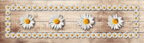 Doge Milano - Kitchen runner, 100% Made in Italy, Stain-resistant carpet with digital printing, Non-slip and washable runner, Model Flowers - Enoch, cm 140x52