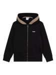 BOSS Kids' Hooded Cardigan, Black