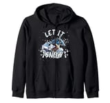 Snowboarding LET IT SNOW Snowboarder Funny Children Zip Hoodie