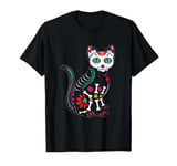 Souls Day Muertos Day Of Dead Halloween Cat Sugar Skull T-Shirt