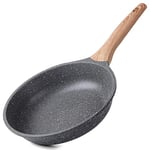 Non Stick Frying Pans 24cm, Omelette Pan for Induction Hob, Granite Frying Pan Stone Pans