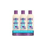 3x Aussie Miracle MOIST  Shampoo 250ml for Dry Hair (Multipack)