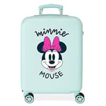 Disney Minnie Teen Valise de Cabine Bleue 38 x 55 x 20 cm Rigide ABS Fermeture à Combinaison latérale 35 l 2,5 kg 4 Roues Doubles