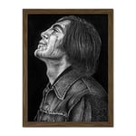 No Country Old Men Anton Chigurh Wayne Maguire Artwork Framed Wall Art Print 18X24 Inch