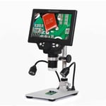 Microscope numérique 12MP 7 pouces grand écran couleur grande base affichage LCD 1-1200X continu avec lumière