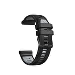 Silikonirannekello Garmin Forerunner 965/955 ja muihin malleihin Musta + harmaa