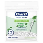 Oral-B Mint Flavoured Floss Picks with Scope - 75 Count for Fresh Dental Care