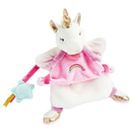 Doudou et Compagnie - Doudou Marionnette à Main Licorne - 25 cm - Rose/Blanc - Lucie La Licorne - DC3320