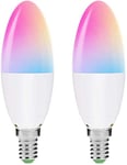 Smartronica Smart Lamp Candle Bulb Ampoule LED E14 Multicolore RGB + Blanc Puissance 5 W Fonctionne avec Alexa et Google Home