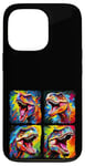 Coque pour iPhone 13 Pro Dinosaure T Rex Pop Art Dessin Coloré Peinture