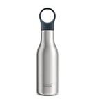 Joseph Joseph Loop- Stainless-steel Vacuum Insulated Water Bottle, Flask for Work, Gym, Travel- 500ml, Stainless Steel, 24