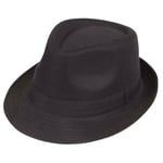 Adult Deluxe BLACK FEDORA HAT Fancy Dress 1920s 20s Party Gangster Bugsy Malone