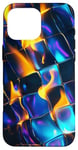 Coque pour iPhone 16 Pro Max Art abstrait psychédélique bleu électrique futuriste