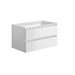 Meuble sous-vasque 80 cm ALMA - 2 tiroirs blanc brillant