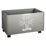 Atmosphera Créateur D'intérieur - Coffre à Jouets à Roulettes Petit Bazar 48cm Gris