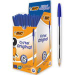 BIC Cristal Original Stylos-Bille Pointe Moyenne 10 mm - Bleu Boîte de 50