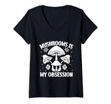 Womens Morel Mushrooms My Obsession Mushroom V-Neck T-Shirt