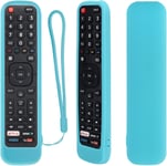 Housse Coque En Silicone Pour Hisense Telecommande, En2R30N En2K30P En2P30H En2J30H En2D30H, Etui De Protection Pour Hisense Telecommande, Antiderapage, Antisismique, Lavable(Bleu Lumineux)