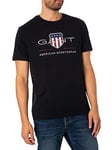 GANT Men's REG Archive Shield SS T-Shirt, Black, M