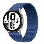 Flätad Solo Loop För Samsung Galaxy watch 4/5/6/44mm 40mm/klassisk rem 46 42mm/aktiv 2/Gear S3 armband 22mm 20mm Watch Band Atlantic Blue XXS