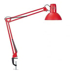 MAUL lampe de bureau MAULstudy en métal | Lampe LED professionnelle | Lampe pince flexible pour le bureau et l'atelier | Haute qualité d'éclairage à LED | Lampe bureau avec ampoule LED | Rouge