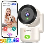 Anpviz - 2K 4MP Caméra de Surveillance Intérieure WiFi 5GHz/2,4GHz, Caméra de Sécurité 360° avec Détection , Vision Nocturne Caméra Surveillance