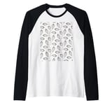 Climbing Vine Leaves Grey Cut Out Raglan Baseball Tee