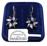 Moulinette Boucles pour Femmes Pl. or Blanc 18K avec des Cristaux Swarovski Noir