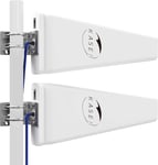 Set LPDA Antenne LTE Mimo Exterieur Directionnelle 696-2700 MHz | 3300-3800 MHz Gain Élevé Jusqu'à 12dBi Compatible pour Routeurs 4g 5g connecteur N-SMA Adaptateur TS9 Câble 10 Mètres