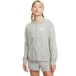 Nike W NSW Gym VNTG Hoodie FZ Sweat-Shirt Femme, DK Grey Heather/(sail), FR : 2XL (Taille Fabricant : 2XL)