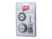 Makita - Wire Brush Set - For Stål, Maling, Rust, Coating - 3 Deler - Rett