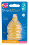 Tigex Lot de 2 tétines de biberon en latex 3 vitesses anti-coliques 6 + m