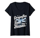 Womens Dragonfly Dragonflies Are Kisses From Heaven V-Neck T-Shirt