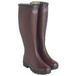 Le Chameau Giverny Jersey Lined Unisex Boots Wellington - Cherry All Sizes